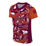 customized virginia tech hokies camo shatter maroon jersey best selling