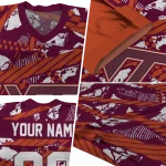 customized virginia tech hokies camo shatter maroon jersey best selling