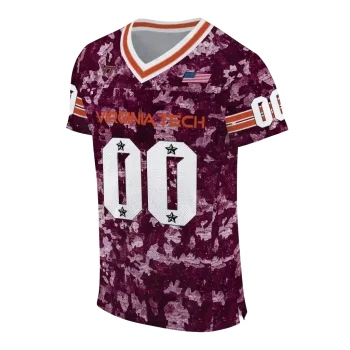 customized virginia tech hokies camouflage abstract maroon jersey fashion forward