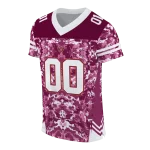 customized virginia tech hokies mirrored pattern maroon jersey best selling
