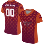customized virginia tech hokies stacked rectangle maroon jersey best selling