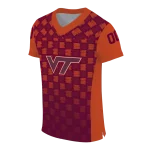 customized virginia tech hokies stacked rectangle maroon jersey best selling