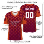 customized virginia tech hokies stacked rectangle maroon jersey best selling