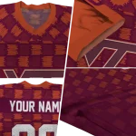 customized virginia tech hokies stacked rectangle maroon jersey best selling