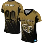customized wake forest demon deacons halftone flow gold black jersey best selling