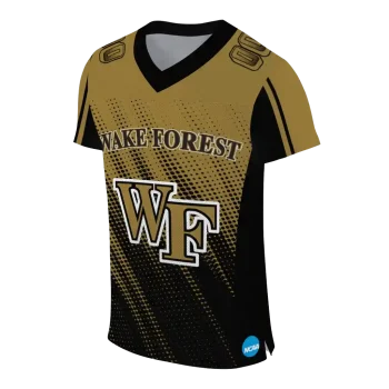 customized wake forest demon deacons halftone flow gold black jersey fashion forward