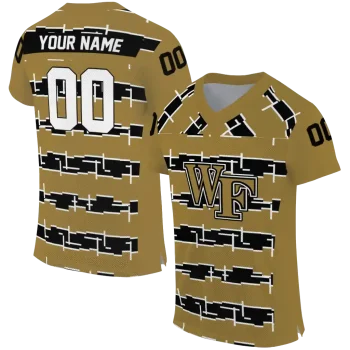 customized wake forest demon deacons layered grids gold jersey best selling