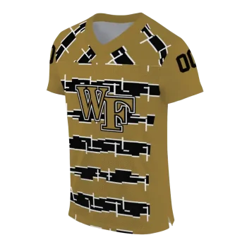 customized wake forest demon deacons layered grids gold jersey fashion forward