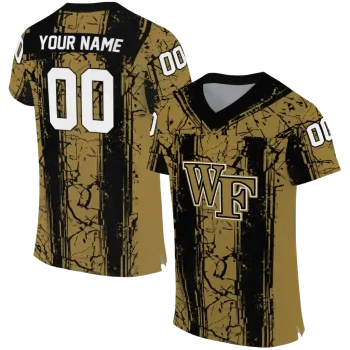 customized wake forest demon deacons rugged stripes gold jersey best selling