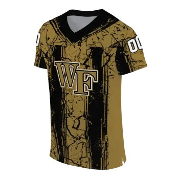 customized wake forest demon deacons rugged stripes gold jersey fashion forward