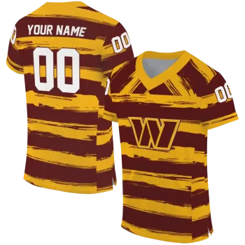 customized washington commanders art stripe burgundy jersey best selling