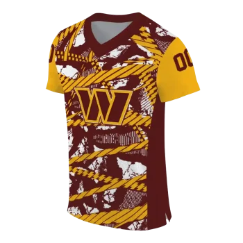 customized washington commanders camo shatter burgundy jersey fashion forward