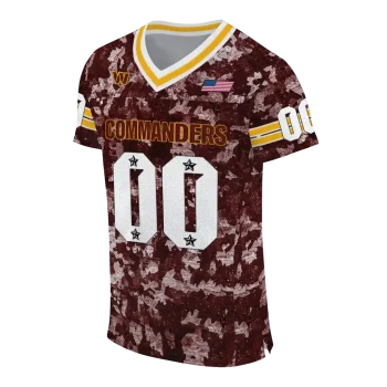 customized washington commanders camouflage abstract burgundy jersey fashion forward