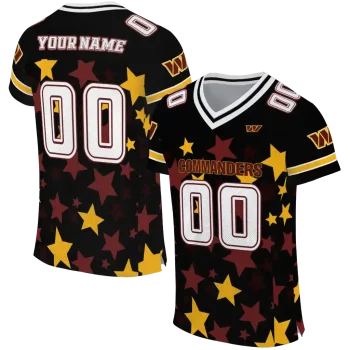 customized washington commanders star cluster black jersey best selling
