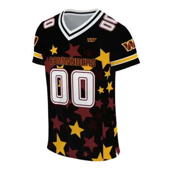 customized washington commanders star cluster black jersey fashion forward