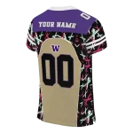 customized washington huskies brushstroke xs gold black jersey best selling