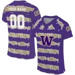customized washington huskies layered grids purple jersey best selling