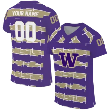 customized washington huskies layered grids purple jersey best selling