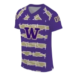 customized washington huskies layered grids purple jersey best selling