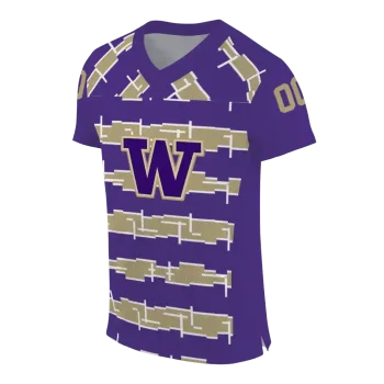 customized washington huskies layered grids purple jersey fashion forward