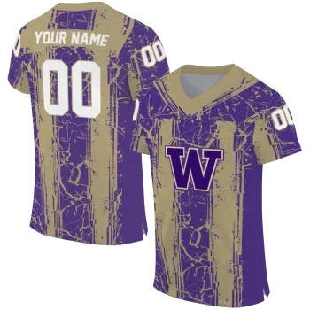 customized washington huskies rugged stripes purple jersey best selling