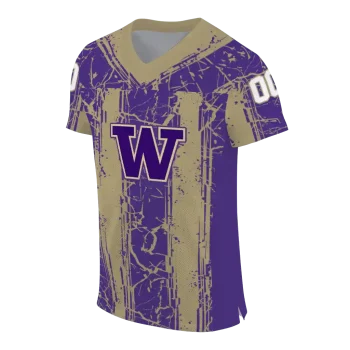 customized washington huskies rugged stripes purple jersey fashion forward