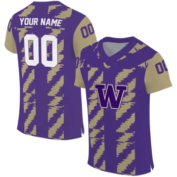 customized washington huskies stripe block purple jersey best selling