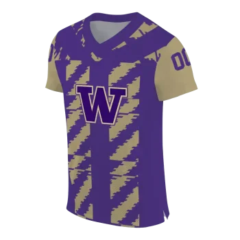 customized washington huskies stripe block purple jersey fashion forward
