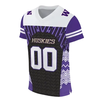 customized washington huskies tire arrows purple black white jersey fashion forward