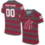 customized washington state cougars art stripe crimson jersey best selling