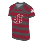 customized washington state cougars art stripe crimson jersey best selling