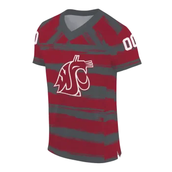 customized washington state cougars art stripe crimson jersey fashion forward