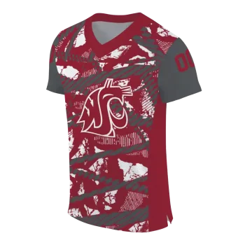 customized washington state cougars camo shatter crimson jersey fashion forward