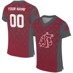 customized washington state cougars stacked rectangle crimson jersey best selling