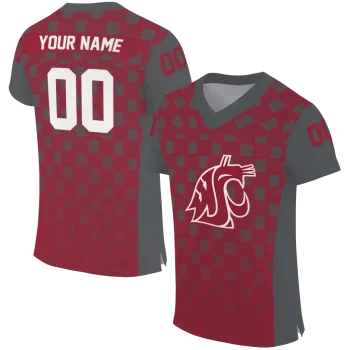 customized washington state cougars stacked rectangle crimson jersey best selling