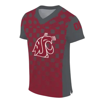 customized washington state cougars stacked rectangle crimson jersey fashion forward
