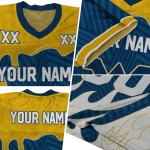customized west virginia mountaineers dripping flames blue white jersey best selling