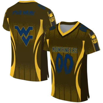 customized west virginia mountaineers dynamic dots gold jersey best selling
