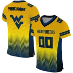 customized west virginia mountaineers halftone sweep gold black jersey best selling