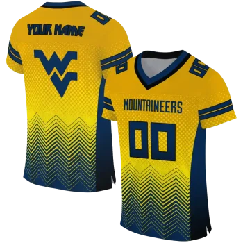 customized west virginia mountaineers halftone sweep gold black jersey best selling