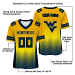 customized west virginia mountaineers halftone sweep gold black jersey best selling