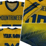 customized west virginia mountaineers halftone sweep gold black jersey best selling