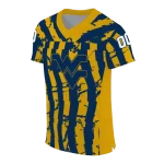 customized west virginia mountaineers stripe splatter blue jersey best selling