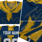 customized west virginia mountaineers striped texture blue jersey best selling