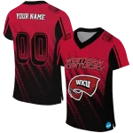 customized western kentucky hilltoppers halftone flow red black jersey best selling