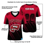 customized western kentucky hilltoppers halftone flow red black jersey best selling