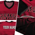 customized western kentucky hilltoppers halftone flow red black jersey best selling