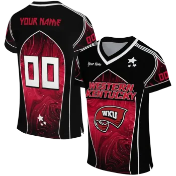 customized western kentucky hilltoppers halftone slant red black jersey best selling