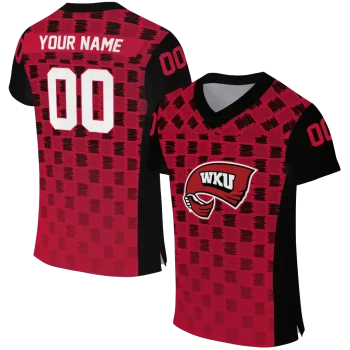 customized western kentucky hilltoppers stacked rectangle red jersey best selling