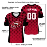 customized western kentucky hilltoppers stacked rectangle red jersey best selling